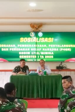 Kodim 1710/Mimika Gelar Sosialisasi P4GN, Tegaskan Komitmen Perangi Narkoba