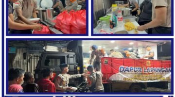 Dapur Lapangan Brimob Polda Metro Jaya Bantu Warga Banjir Cikarang Utara