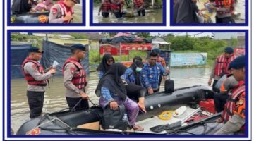 Banjir di Villa Kencana, Brimob Evakuasi Warga dan Antarkan Tenaga Medis