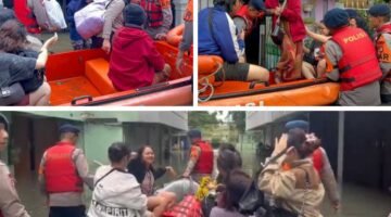 Brimob Tanggap Cepat Selamatkan Warga Puri Kartika dari Banjir