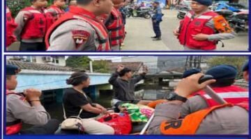 Sigap di Tengah Banjir, Tim SAR Brimob Evakuasi Warga Priuk Damai*