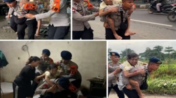 Brimob Polda Metro Jaya Sigap Evakuasi Lansia Terdampak Banjir di Kali Ulu Cikarang*