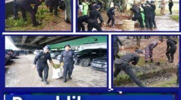 Brimob Metro Jaya Gelar Kerja Bakti “Jaga Jakarta Bersih” di Danau Cincin, Jakarta Utara.