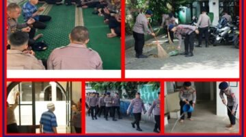 Kerja Bakti di Masjid Al Ma’mur Cikini, Brimob Polda Metro Jaya Perkuat Kedekatan dengan Masyarakat