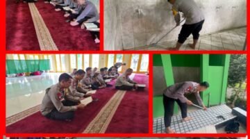 Brimob Metro Jaya Tingkatkan Iman dan Kebersihan Masjid di Bulan Ramadhan