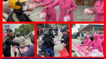 Jelang Buka Puasa, Brimob PMJ dan Bhayangkari Bagi Takjil untuk Pengendara di Cikarang