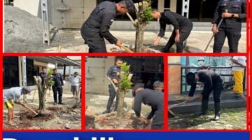 Bakti Sosial di Ciputat, Brimob PMJ Gotong Royong Bantu Pengecoran Masjid