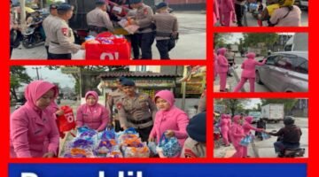 Batalyon D Pelopor Brimob Polri Bersama Bhayangkari Tebar Takjil Ramadan di Cikarang