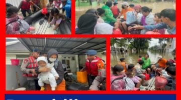 Batalyon C Pelopor Brimob Polda Metro Jaya Evakuasi Warga Terdampak Banjir di Duren Villa Ciledug