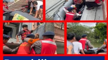 Batalyon C Pelopor Brimob Polda Metro Jaya Evakuasi Warga Terdampak Banjir di Periuk Damai, Tangerang Kota