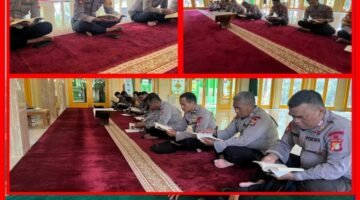 Ramadan 2026, Personel Batalyon D Pelopor Brimob PMJ Tadarus Al-Qur’an di Masjid Al-Amin Cikarang