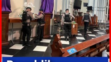 Brimob Polda Metro Sterilisasi Gereja Pastikan Paskah Aman