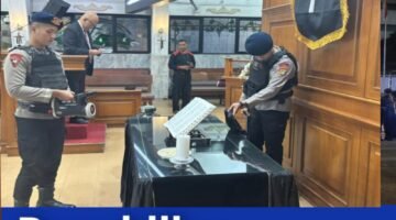 Brimob PMJ Sterilisasi Gereja GPIB Effatha, Jemaat Ibadah Lebih Tenang