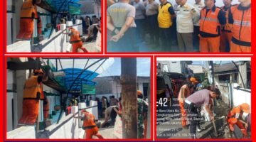 Kegiatan Jum’at Bersih , Jajaran Polsek Cengkareng Bersama 3 Pilar di Mushola Nurul iman Cengkareng Timur 