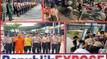 Brimob Polda Metro Jaya Bersihkan Pasar Tegal Danas Bekasi, Lingkungan Lebih Nyaman dan Bebas Genangan