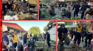 Brimob Polda Metro Jaya Bersihkan Pasar Ciputat, Lingkungan Sehat dan Aktivitas Warga Lebih Nyaman
