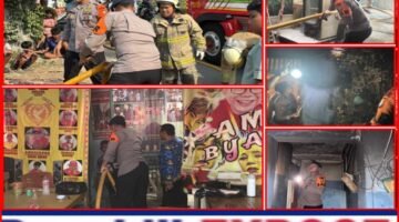 Brimob Metro Jaya Gerak Cepat Bantu Penanganan Kebakaran Rumah di Jaktim