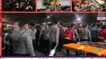 Brimob Metro Jaya Sigap Evakuasi Tabrakan KRL dan KA Argo Bromo di Stasiun Bekasi Timur