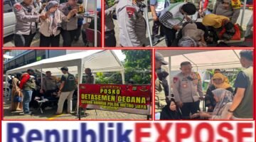 Detasemen Gegana Brimob Polda Metro Jaya Tanggap Bantu Warga di May Day Fiesta 2026 Monas