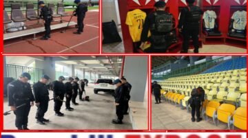 Jelang Kick Off Bekasi FC Vs PSPS, Gegana Brimob PMJ Sterilisasi Stadion