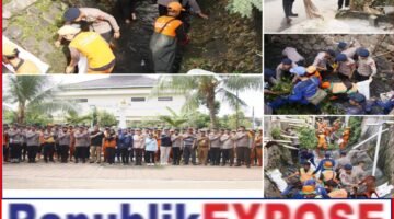 Aksi Bersih Kali Brimob Polda Metro Jaya Kerja Bakti Bareng Warga di Cipinang Jakarta Timur