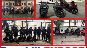 Brimob Metro Jaya Bubarkan Tawuran di Cikarang Barat, Senjata Tajam Diamankan