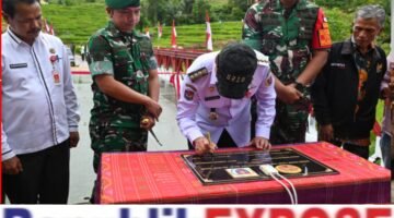 Jembatan Balley “Aekuram” di Pakkat Humbahas Diresmikan, Bisa Dilintasi Tank TNI.