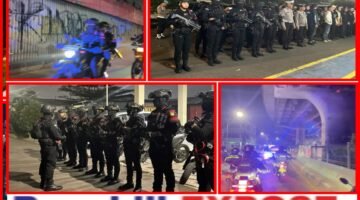 Patroli Gabungan Brimob Batalyon C Pelopor Metro Jaya Jaga Situasi Tangsel Tetap Kondusif