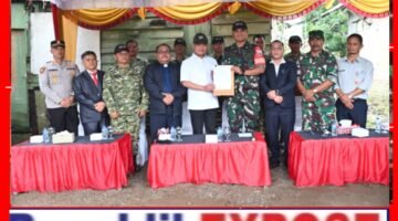 Bupati Humbahas Letakkan Batu Pertama Pembangunan Rumdis Danramil 05 Doloksanggul.