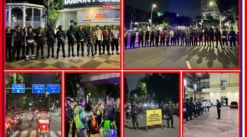 Patroli Gabungan Brimob Polda Metro Jaya Jaga Keamanan Malam Jakarta Pusat