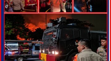Brimob Metro Jaya Sigap Bantu Pemadaman Kebakaran di Kawasan Jiung Kemayoran