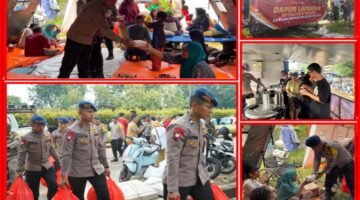 Brimob Metro Jaya Kerahkan 2 Randurlap, Bagikan Bantuan Makanan untuk Korban Kebakaran Pasar Jiung