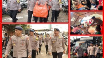 Brimob Metro Jaya Berikan Pelayanan Kemanusiaan, Pastikan Kondisi Pengungsian Berjalan Aman Pasca Kebakaran Pasar Jiung