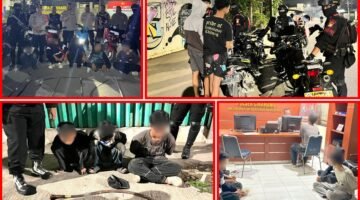 Brimob Polda Metro Jaya Gagalkan Tawuran Cikarang Utara Amankan 8 Sajam dan 8 Remaja di Bekasi