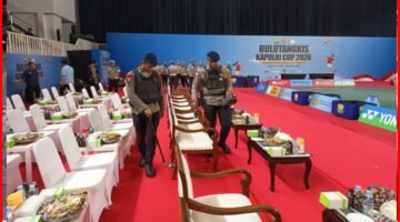 Brimob Polda Metro Jaya Sterilisasi GOR UNJ Jelang Badminton Kapolri Cup 2026