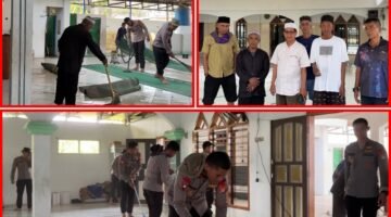 Brimob Metro Jaya Bersama Warga Bersihkan Masjid di Tangerang Lewat Gerakan ASRI