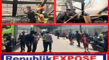 Brimob Polda Metro Jaya Respons Kebakaran Gudang di Kosambi Tangerang