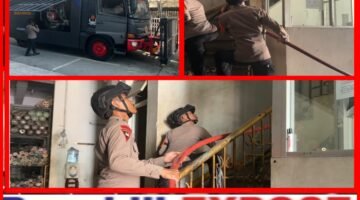 Brimob Polda Metro Jaya Sigap Tangani Kebakaran Gudang Tekstil di Pasar Asemka