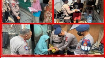 Brimob Polda Metro Jaya Tebar Kepedulian Bagikan Beras dan Minyak Goreng untuk Warga Medan Satria