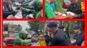 Brimob Peduli Tulus Berbagi, 300 Nasi Box Dibagikan di Ciputat