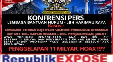 LBH Harimau Raya Minta Dugaan Penggelapan Kas RW 011 Kapuk Muara Rp11 Miliar Dibuktikan Secara Objektif