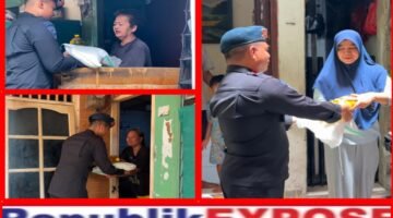 Brimob Metro Jaya Bagikan Paket Sembako ke Warga Bungur Kemayoran
