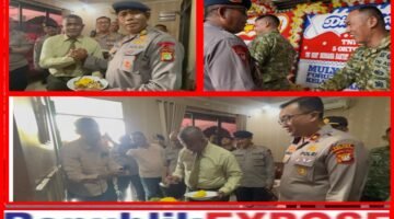 Brimob Metro Jaya Sambangi Koramil 05 Ciputat di HUT ke-81 TNI