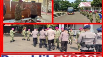 HUT ke-81 TNI, Brimob Metro Jaya Sambangi Mako Marinir di Jakarta Pusat