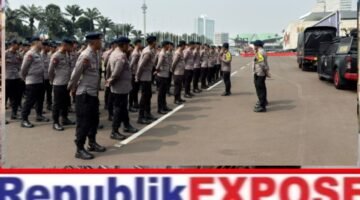 Brimob Polda Metro Jaya Siaga Amankan Unras di Monas, DPR/MPR, dan HI
